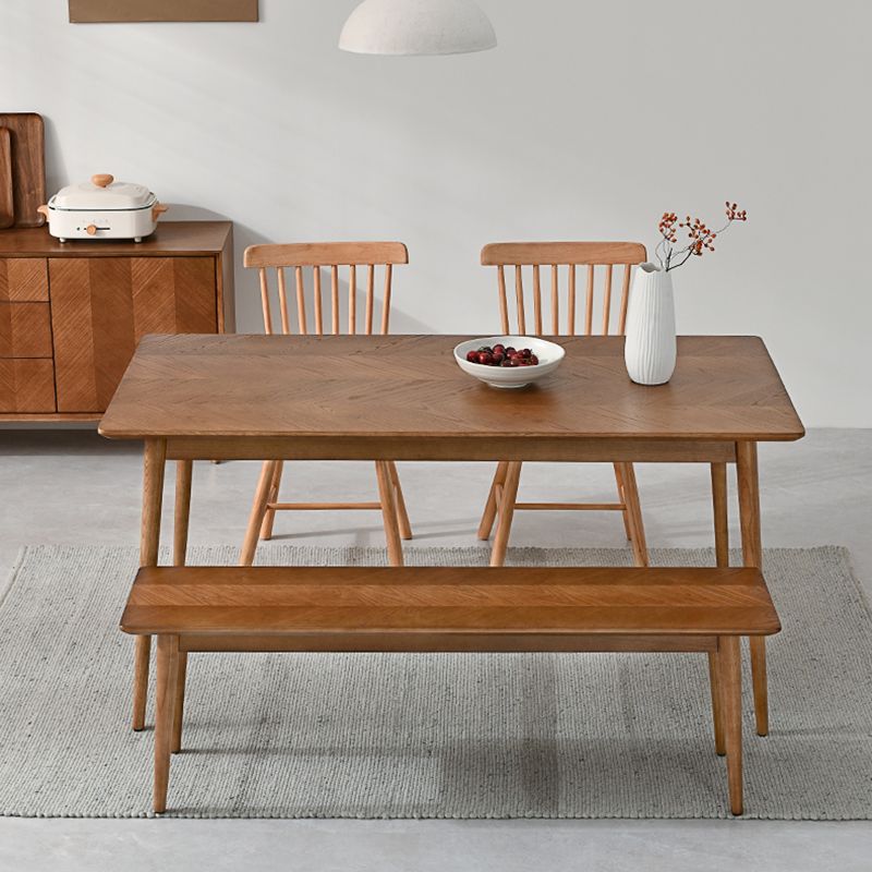 Modern Dining Set 1/4 Pcs Solid Wood Dining Table and Chairs with Bench