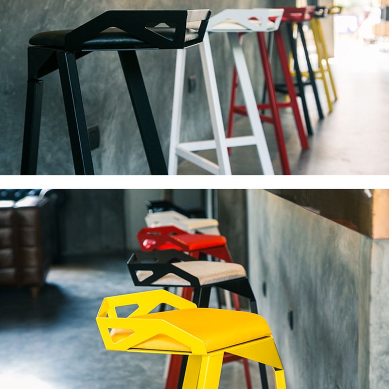 Industrial Style Metal Barstool Low Back Counter Bar Stool for Kitchen