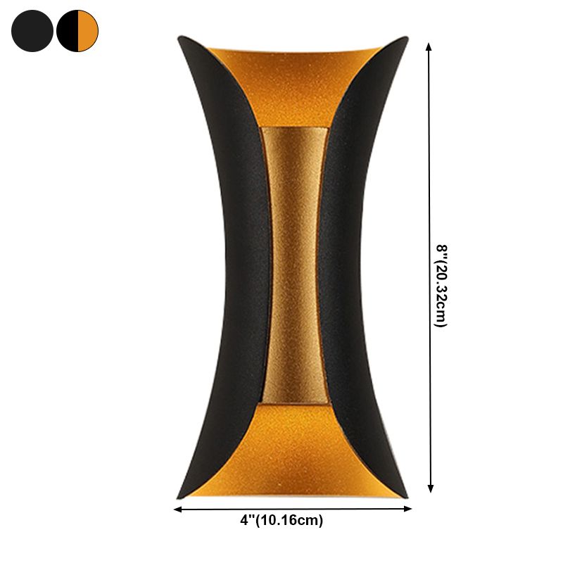 2-Light Curved Wall Sconce Lights Contemporary Style Metal Wall Mounted Lights