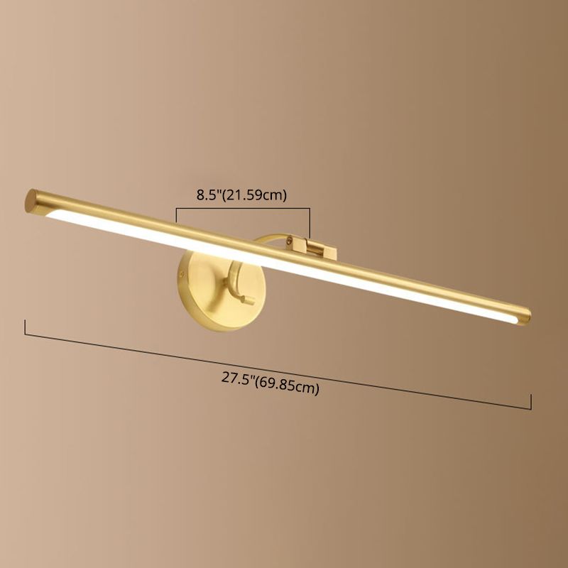 Retro Brass Mirror Cabinet Bathroom Wall Lights Metal Linear Shade LED Ambient Vanity Lighting