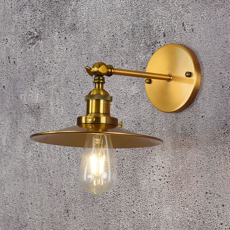 Industrial Style Cone Shape Wall Sconce Metal 1 Light Sconces for Bedroom