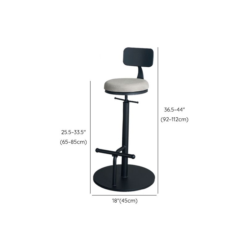 Metal Adjustable Height Bar Stool Industrial Armless Bar Stool with Footrest