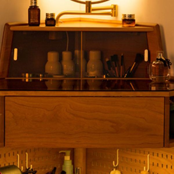 Contemporary Mirrored Glass Drawers Make-up Vanity with Storage for Bedroom