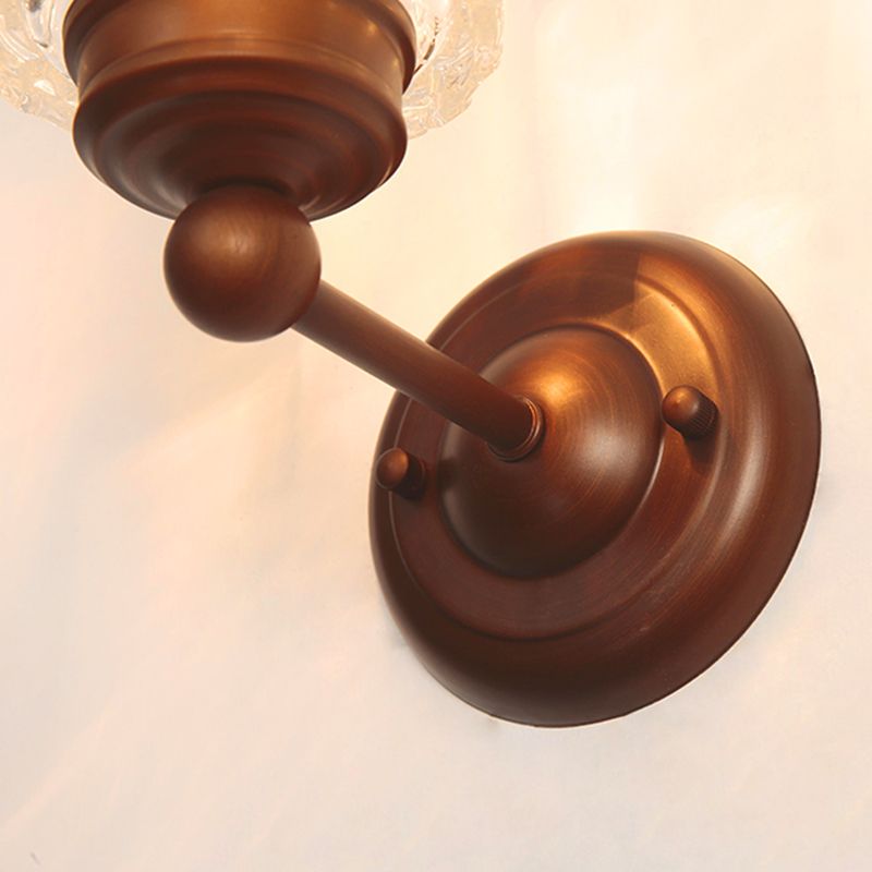 Nordic Style Wall Light Cylinder Shape Wall Lamp with Glass Shade for Bedroom