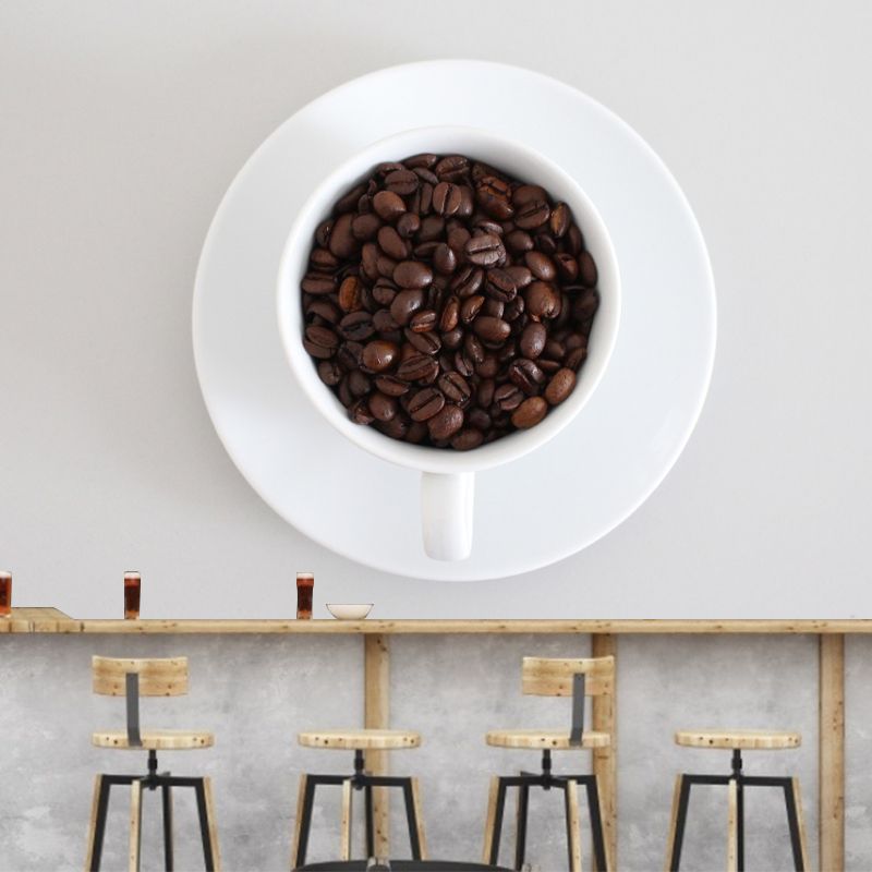 Contemporary Coffee Beans Mural Environment Friendly Coffee Shop Wall Decoration