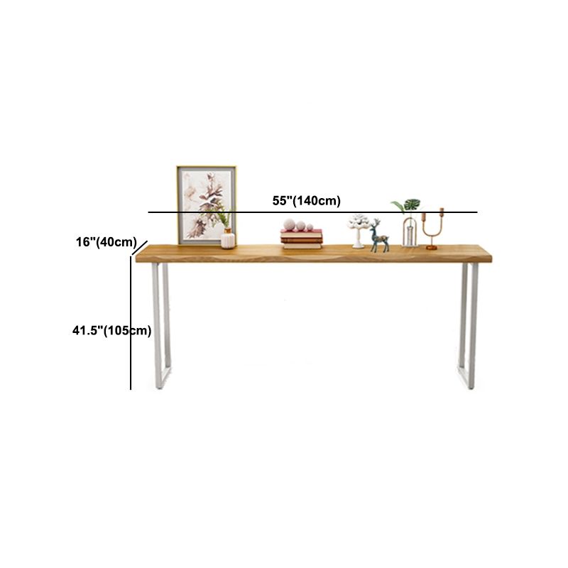 Modern Rectangle Solid Wood Bar Table Set 1/4 Pieces Counter Table with Backless Stools