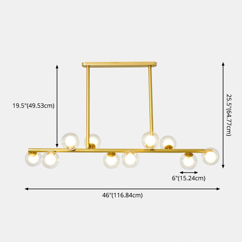 Modern Fashionable Sputnik Island Light Wrought Iron Pendant Light with Clear Glass Shade