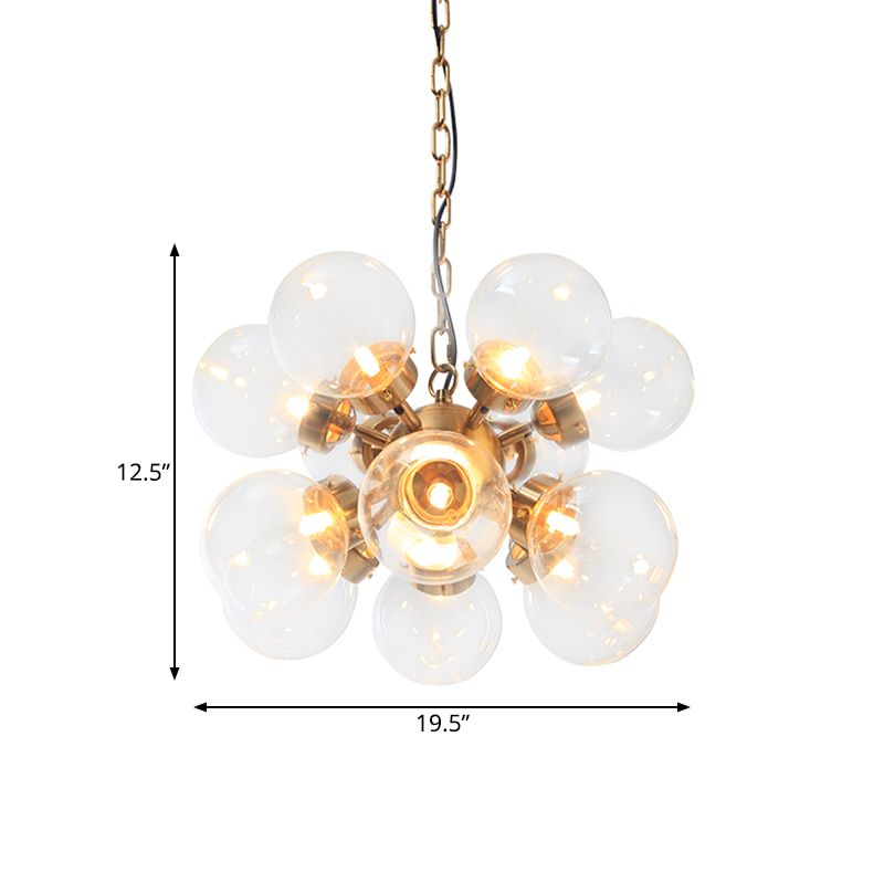 Sputnik dinette hangende kroonluchter helder glas 12 lampen eigentijdse plafond suspensie lamp in goud