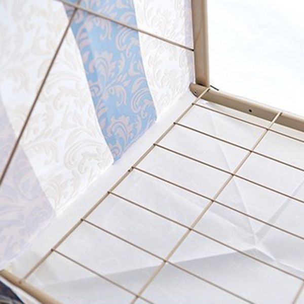 Contemporary Folding Wardrobe Armoire Gold Steel Frame Wardrobe