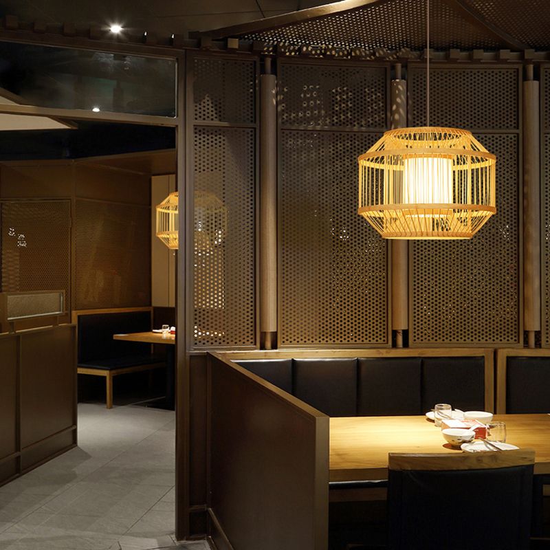 Modern hangende licht huishouden geometrische bamboe hangend licht voor woonkamer