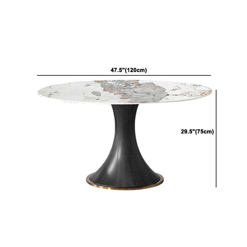 Modern Dining Set 1/4/5 Pieces Solid Wood Pedestal Dining Table with Chairs