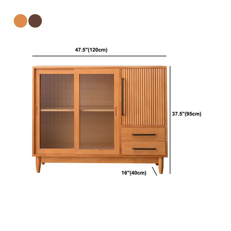 Pine Solid Wood Dining Server Contemporary Sideboard Table for Dining Room
