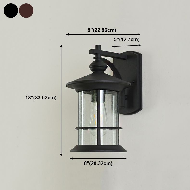 American Style Glass Wall Light Post-box Shape Wall Sconce for Outdoors