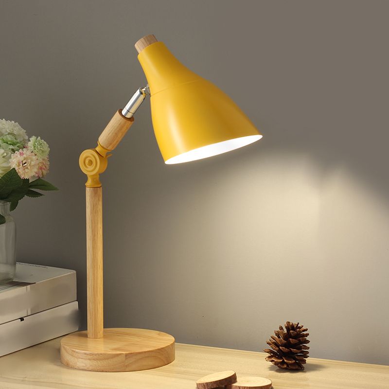 Modern Style Conical Table Lamp Metal 1-Light Nightstand Lamp
