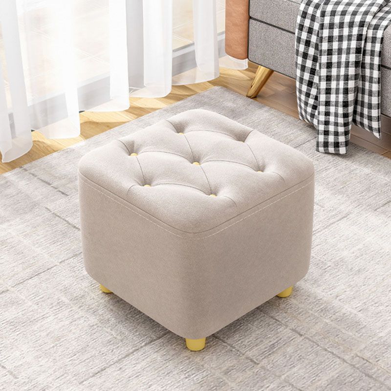 Solid Color Leather Standard Stool Modern Simple Square Upholstered Stool