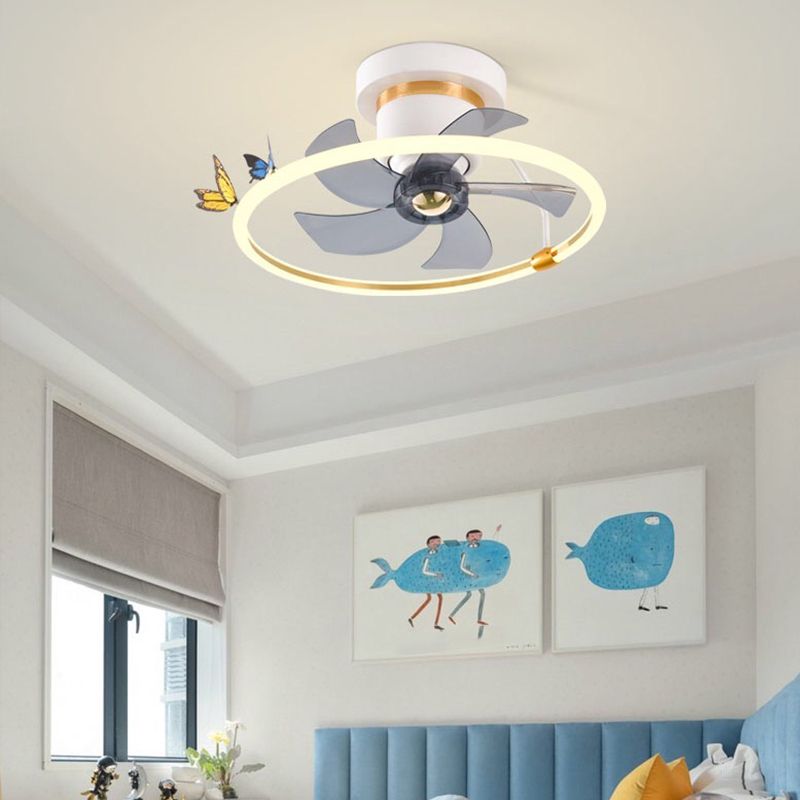 Lampe à fans rotatif à 360 degrés à 360 degrés Minimaliste Metal Bedroom Semi Flush Mount Light Light