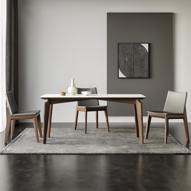 Industrial Parsons Chair Solid Wood Legs Upholstered Side Chair