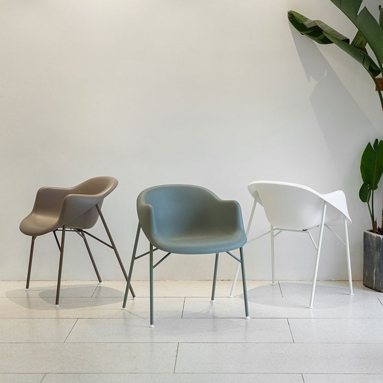 Fauteuil de salle à manger en plastique de Style scandinave, chaise simple à dossier solide pour usage domestique