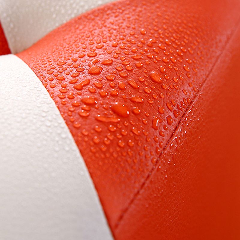 Contemporary Footstool Ottoman Faux Leather Tufted Patchwork Square Ottoman