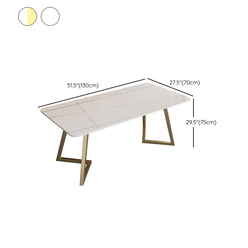 Modern 1/2/5/7 Pieces Furniture Stone Rectangle Dining Room Table Set in White