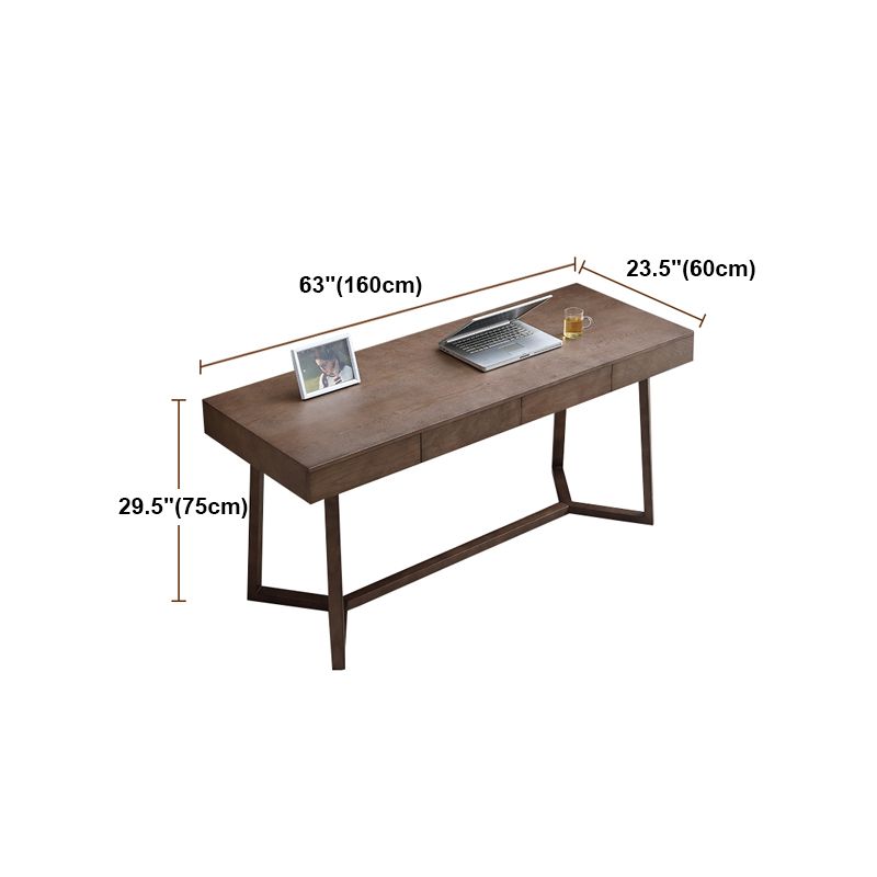 Solid Wood Contemporary Rectangular Dining Table Ash Wood Top Table with Trestle Base