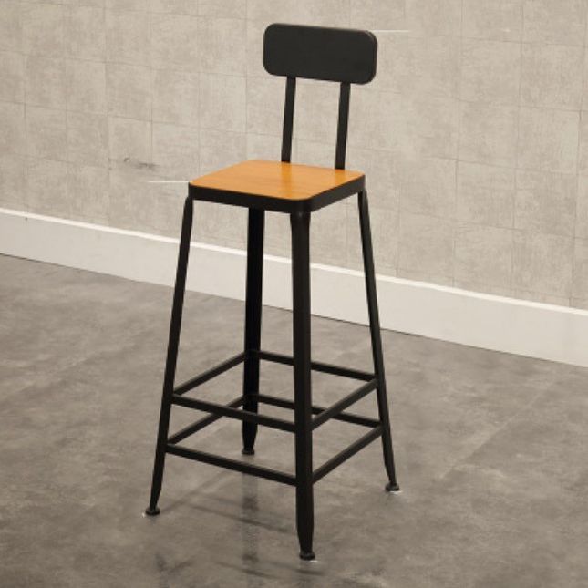 Dining Room Industrial Style Barstool Iron Pedestal Bar Stool with Pedal