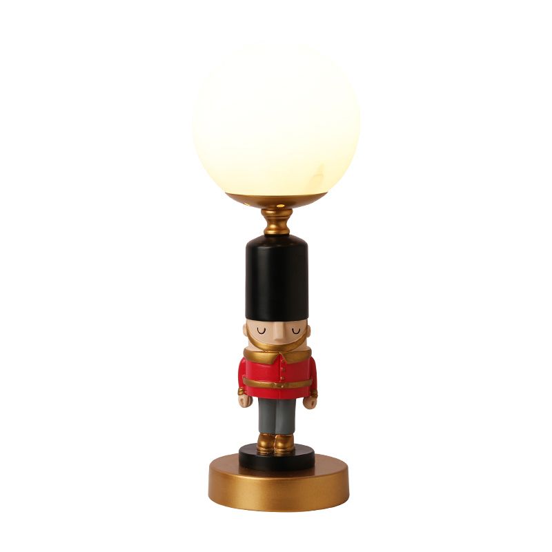 Soldier Bedside Nightstand Lamp Resin 1��Bulb Kids Style Table Lighting with Shade