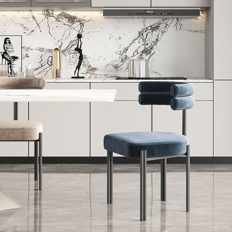 Modern Armless Dining Chairs Home Kitchen Velvet Side Chairs