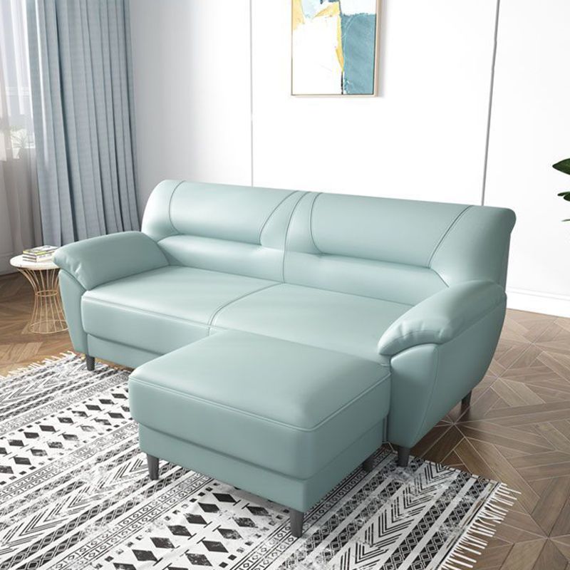 Polish Finish Sofa Pure Color Pillow Top Arm Sofa For Bonus Room