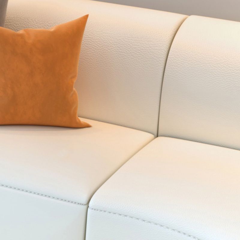 Solid Wood Settee Square Arm Metal Frame Sofa for Living Room