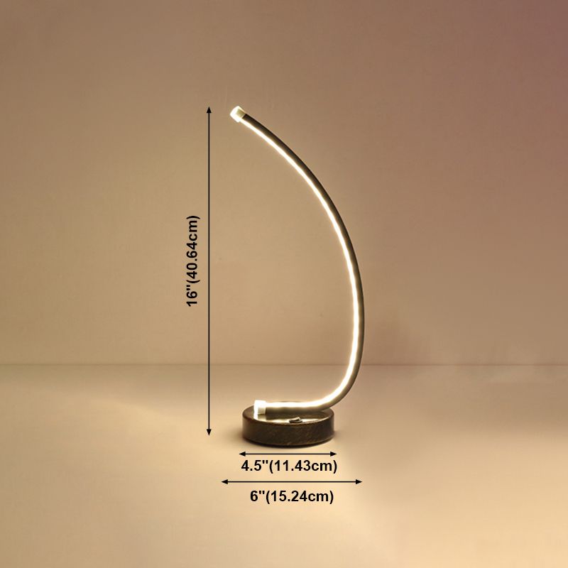 1 lampada da comodino lineare leggero lampade in metallo metallico contemporaneo in nero