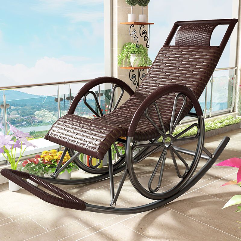 Single Leisure Chaise Lounge Sofa Chair Iron Base Rocking Chair for Living Room