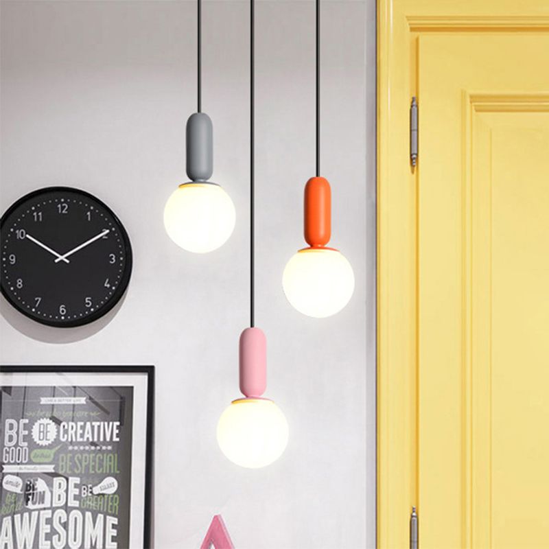 Nordic Elemy Bare Bulbe Pendant Light 1 Head Hanging Lampe for Study Room Bedroom