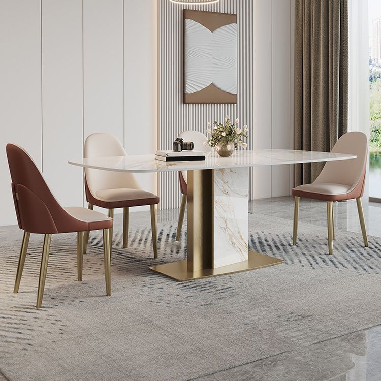 Luxurious Sintered Stone Top Dining Set Rectangle 1/4/5/7 Pieces Dinette Table Set