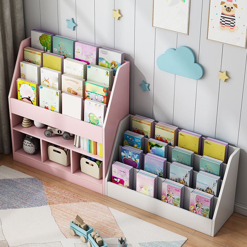 Scandinavian Book Display Closed Back Wood Children's Bookshelf