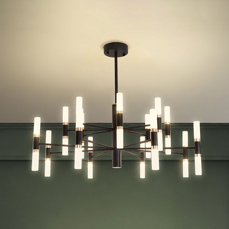 Linear Chandelier Light Fixtures Postmodern Multi-Head Suspension Pendant Lamps for Living Room