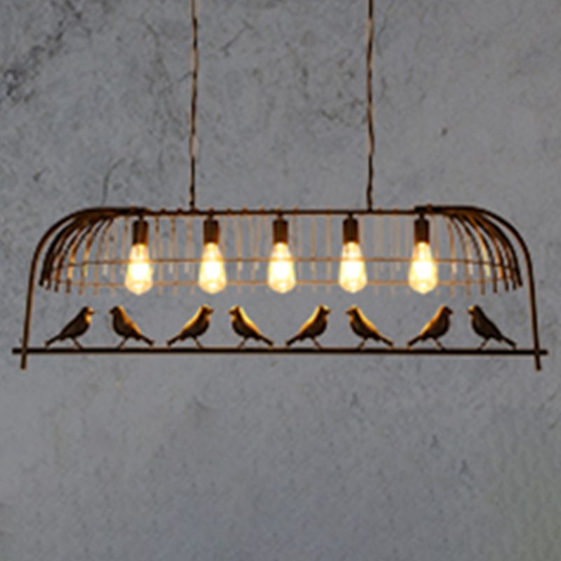 Luces de lámpara de araña de la isla de pájaros accesorios de iluminación de araña de metal industrial para mesa de comedor