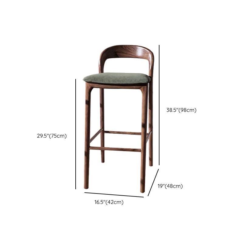 Brown Ash Wood Counter Stools Industrial Green Velvet Stools