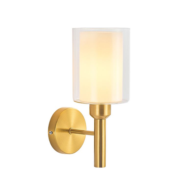 Contemporary Bath Vanity Lighting Glass Shaded Golden Light for Bathroom