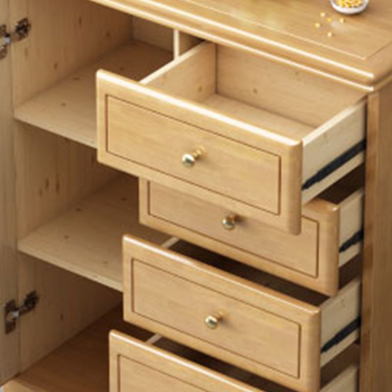 Rubberwood Accent Cabinet with Drawers Contemporary Storage Cabinet