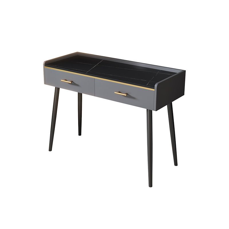 Grey Vanity Bedroom Stone Top Make-up Vanity with Storage Drawers