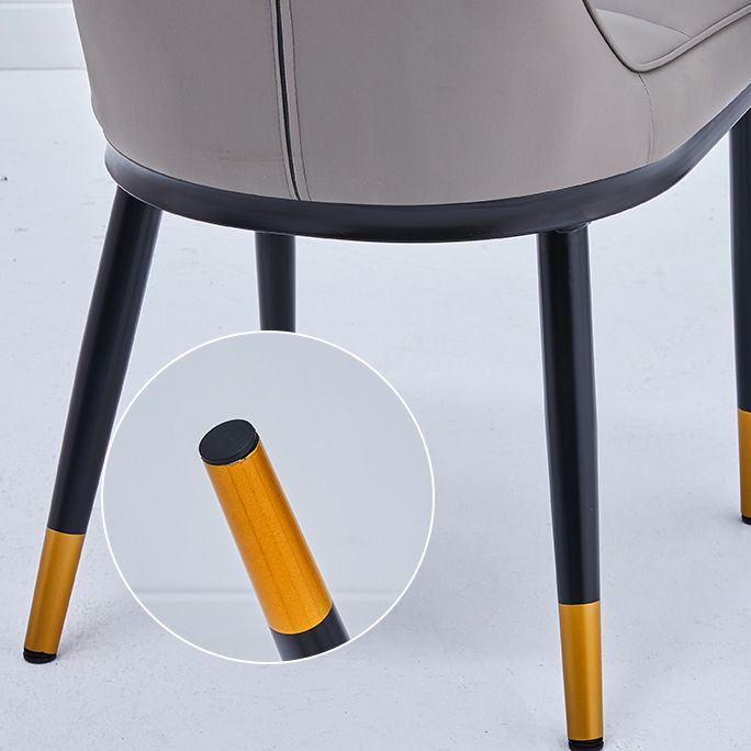 El comedor del metal del estilo atractivo preside la tela de lino tapizada sin brazos que cena la silla para el uso en el hogar