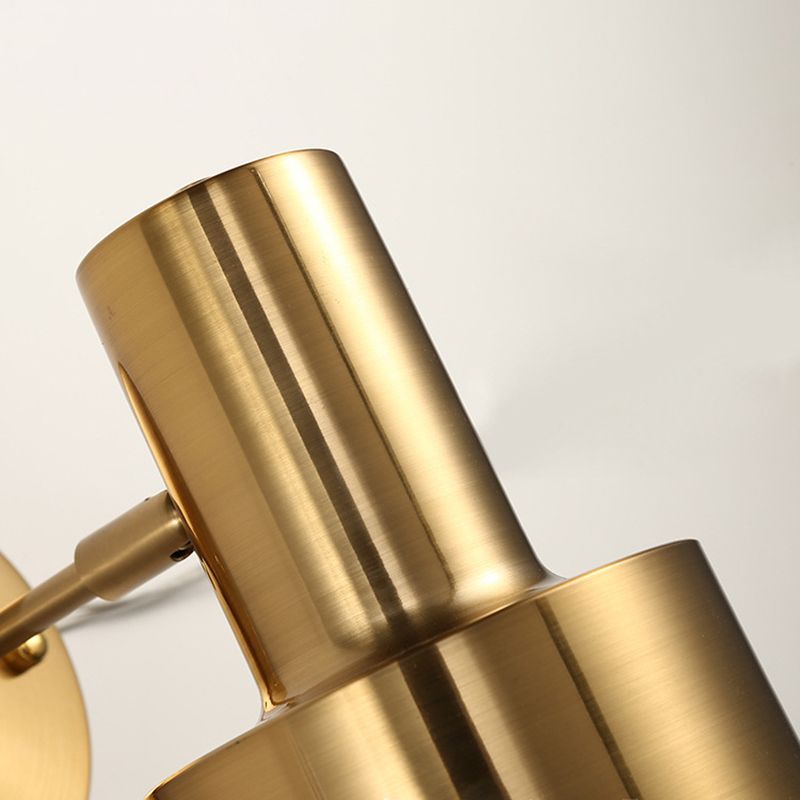 Metal Modern Wall Sconce Cylinder Shape Vanity Lamp with Copper Shade for Bathroom