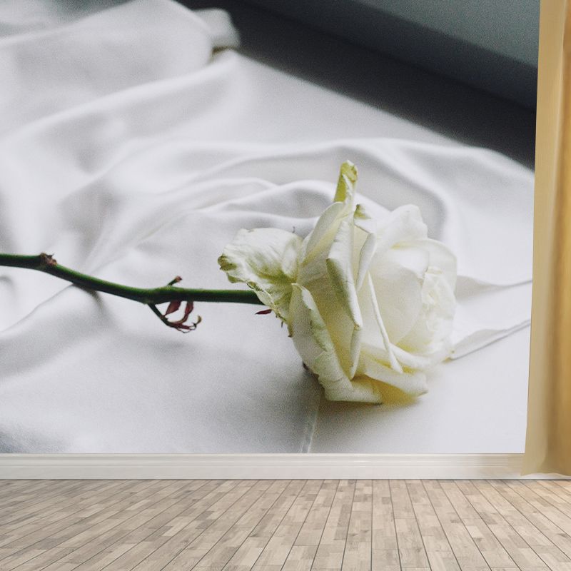 Blooming Rose Mural Moisture Resistant Wallpaper Wall Decor for House Interior