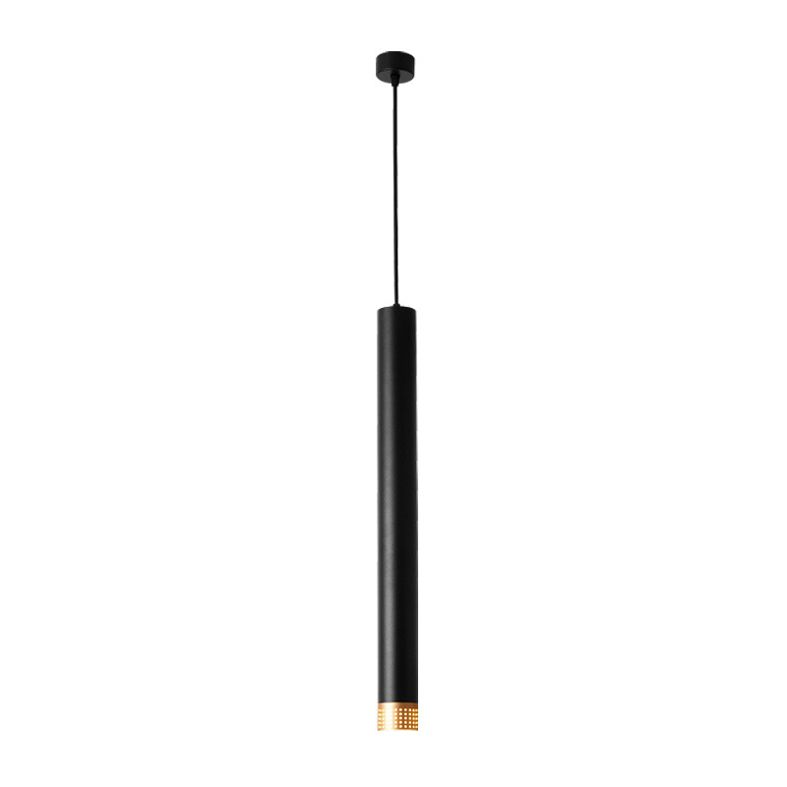 Aluminum Tube Shade Suspension Light Minimalist LED Ceiling Pendant with Beehive Design