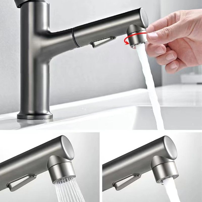 Vessel Sink Faucet Contemporary Pull-out Faucet with Swivel Spout