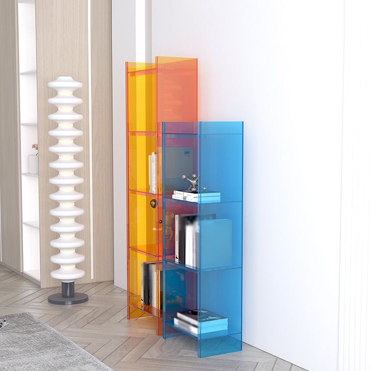 Closed Back Plastic Bookcase Scandinavian Style Bookshelf for Home Office Study Room