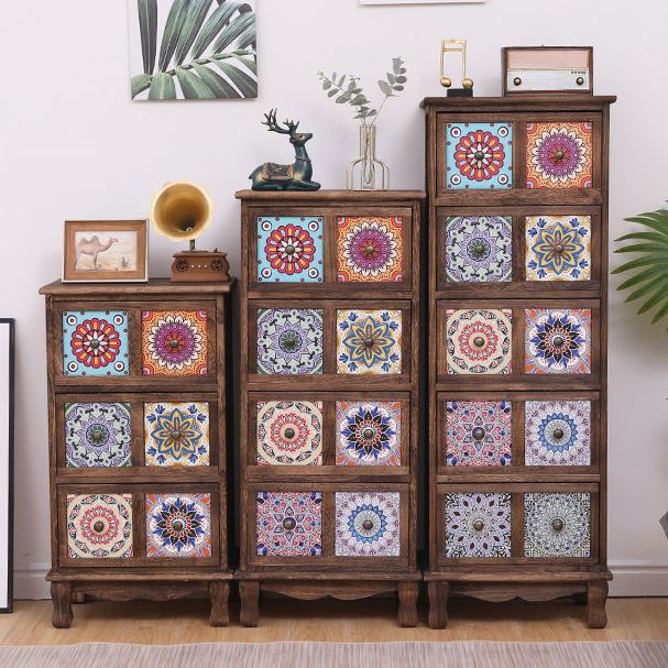 Coastal Storage Chest Solid Wood Dresser with 3/4/5/6 Drawers , 11.7 Inch Width