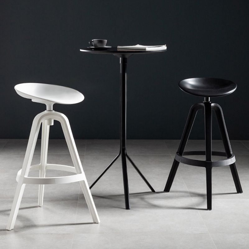 Industrial Low Back Counter Stool Metal Counter Height Stools with Swivel