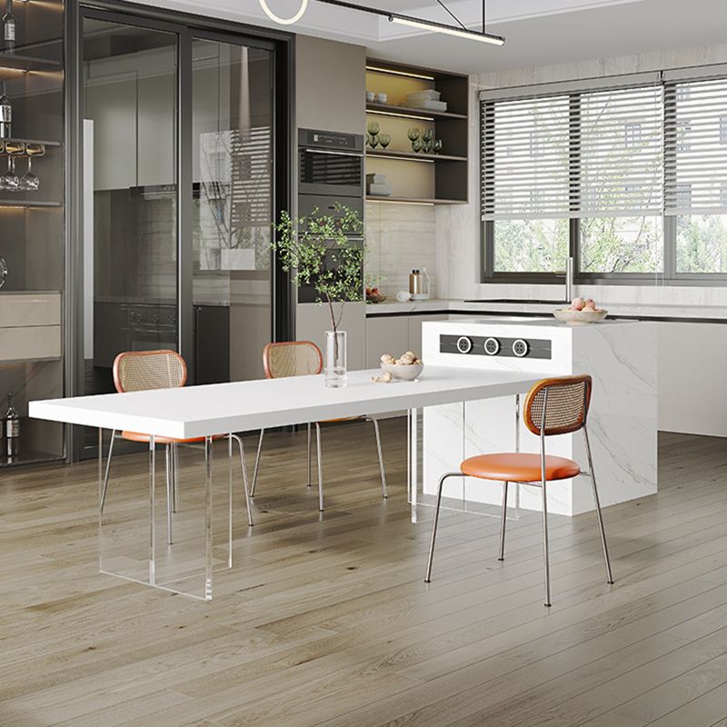 Kitchen Contemporary Dinner Table Stone Rectangle Dining Table